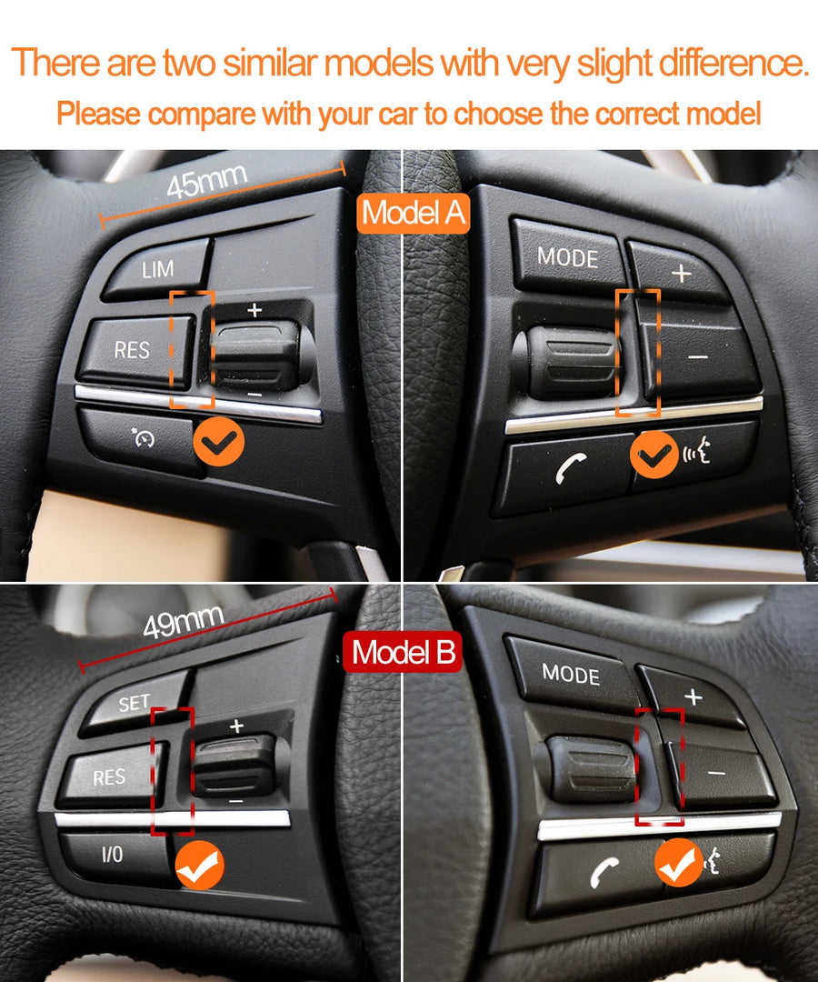 Car Steering Wheel Control Switch Buttons for 1 3 4 5 6 7 X3 X5 Series F20 F30 F34 F36 F10 F11 F07 F12