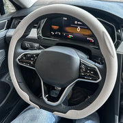 Universal D-shaped Leather Car Steering Wheel Cover