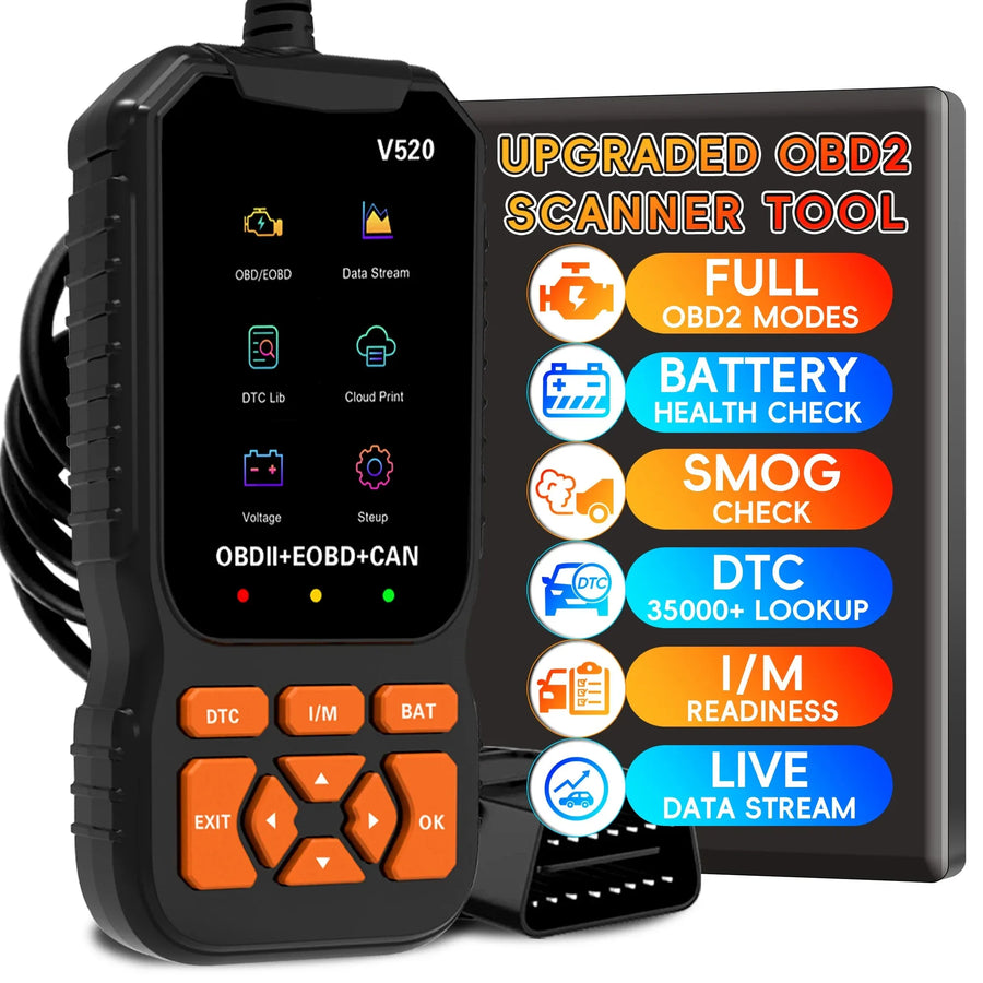V500 OBD2 Code Reader with Vehicle Voltage and Charging Test