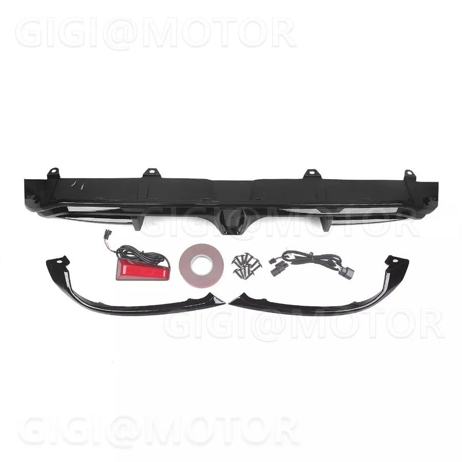 Gloss Black LED Rear Diffuser – 2022–2024 Honda Civic Hatchback