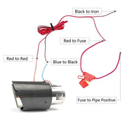 Universal Car Modified Exhaust Muffler Tip Pipe LED Red/Blue Light Outlet Exhaust Pipe Tail Throat