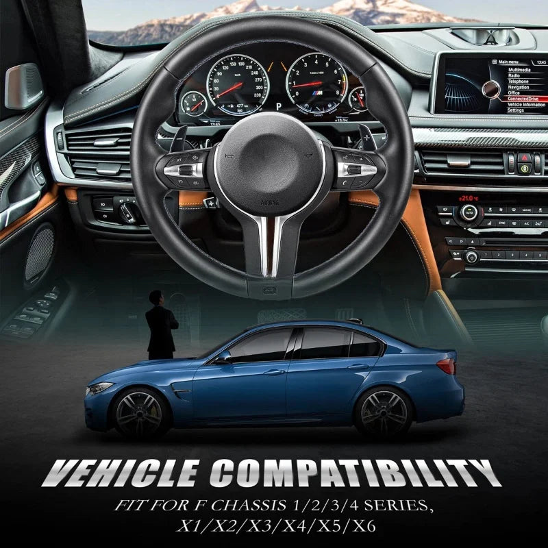 BMW E/F-Series Full-Leather Steering Wheel with Paddles – M3/M5 Styles