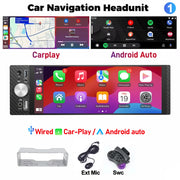6.86-Inch IPS 1-DIN Wireless CarPlay and Android Auto Car Stereo