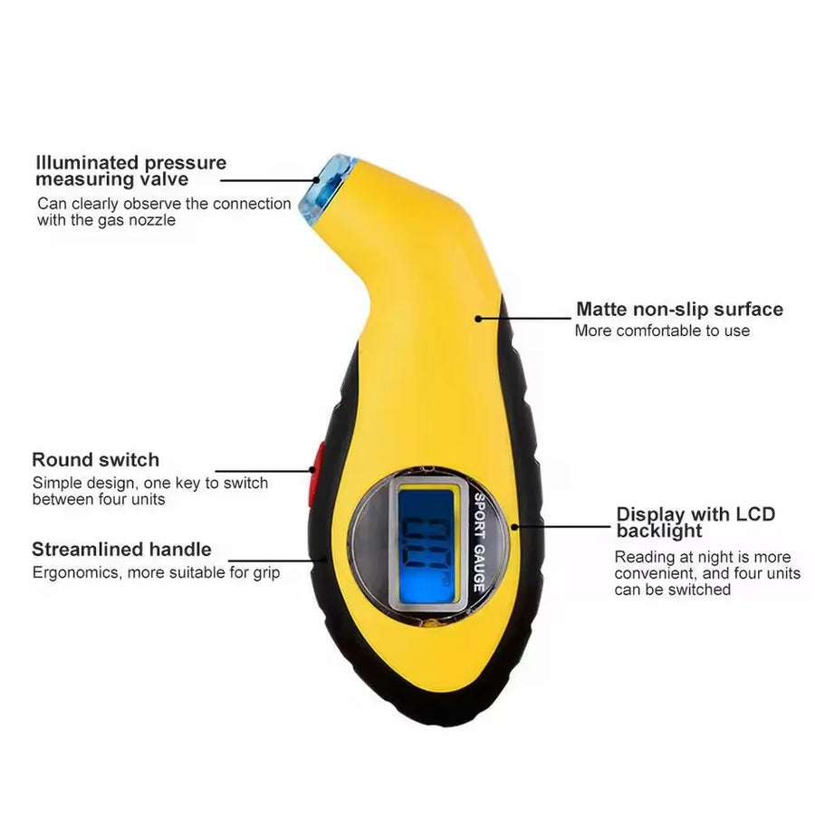 Digital Tire Pressure Gauge with LCD – 0–100 PSI
