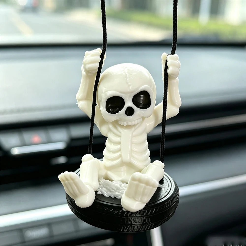 Tire Skull Swinging Car Ornament