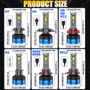 2-Piece H1/H4/H7/H11/9005/9006 LED Headlight Bulb – 6000K, CANBUS