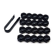 17mm/19mm/21mm 20-Piece Wheel Nut Caps Protection Covers Caps Hub Screw Cover Black Bolt Nut