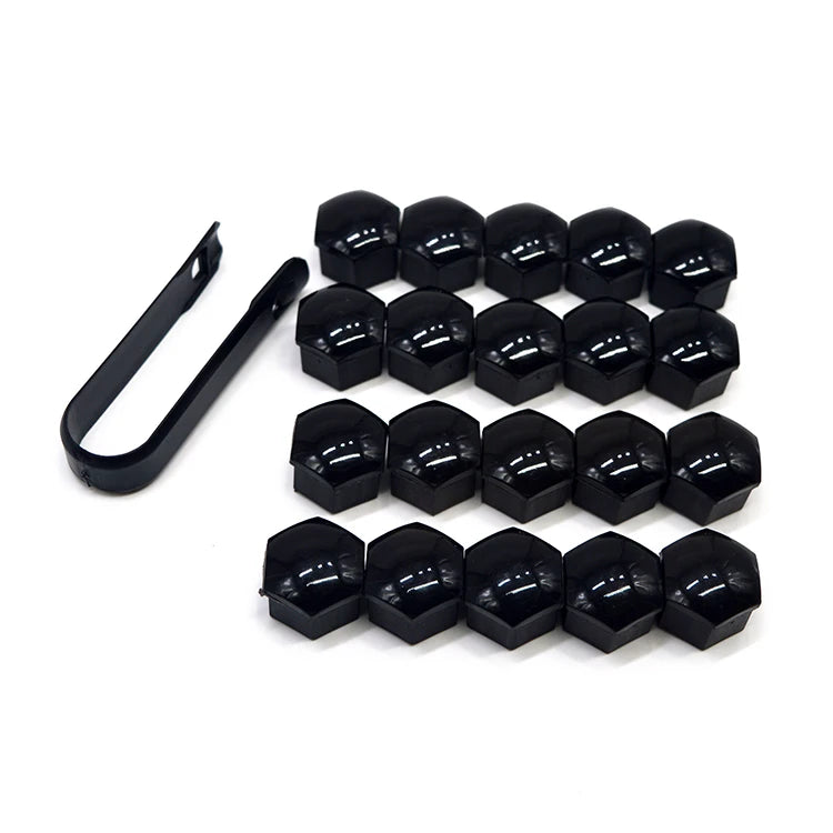 17mm/19mm/21mm 20-Piece Wheel Nut Caps Protection Covers Caps Hub Screw Cover Black Bolt Nut