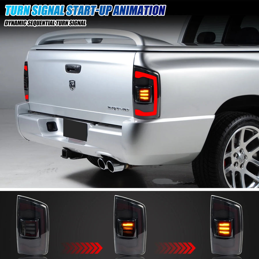 Dodge Ram 1500/2500/3500 Sequential LED Tail Light Pair – 2002–2005