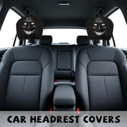 2-Piece Horror Face Car Headrest Covers – Universal Washable Interior Decor
