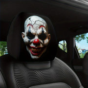 2-Piece Clown Print Car Headrest Covers – Universal Washable Interior Decor