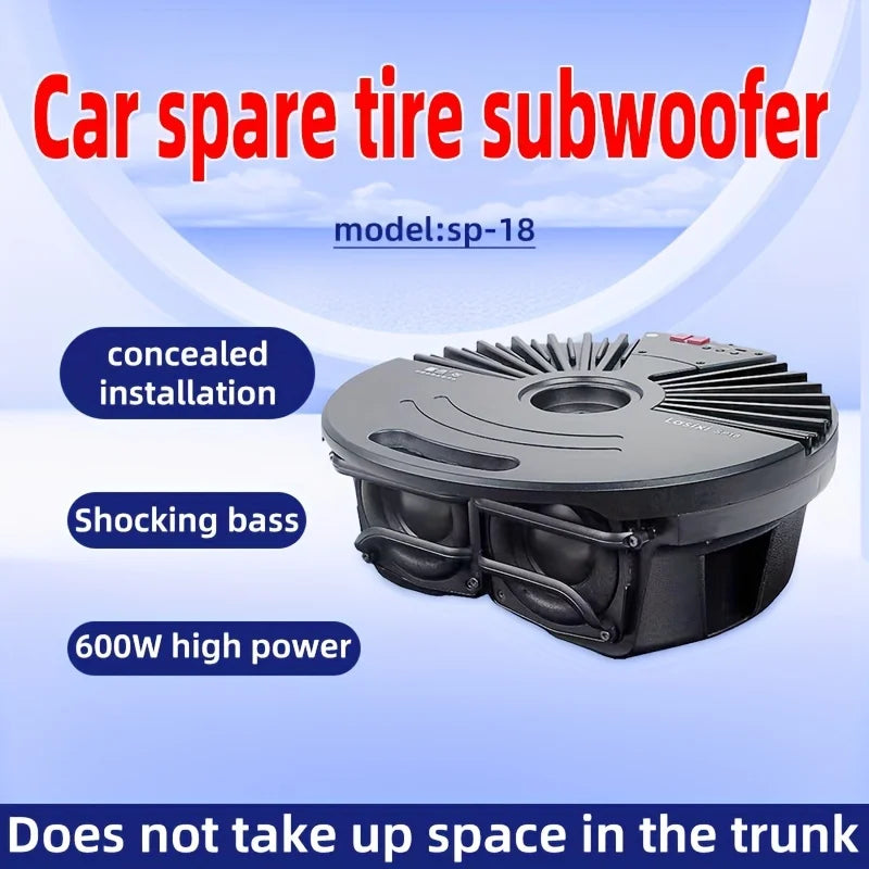SP-18 17-Inch Spare-Tire Powered Car Subwoofer – 600W