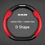 Breathable Nappa Leather Anti-Slip Steering Wheel Cover for Dodge Challenger, Charger, Dart & Ram 1500