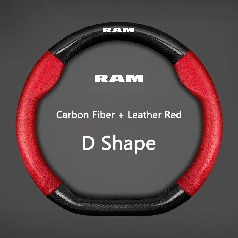 Breathable Nappa Leather Anti-Slip Steering Wheel Cover for Dodge Challenger, Charger, Dart & Ram 1500