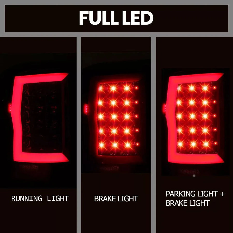 Black LED Tail Light Assembly Set for 2007–2014 GMC Sierra 1500