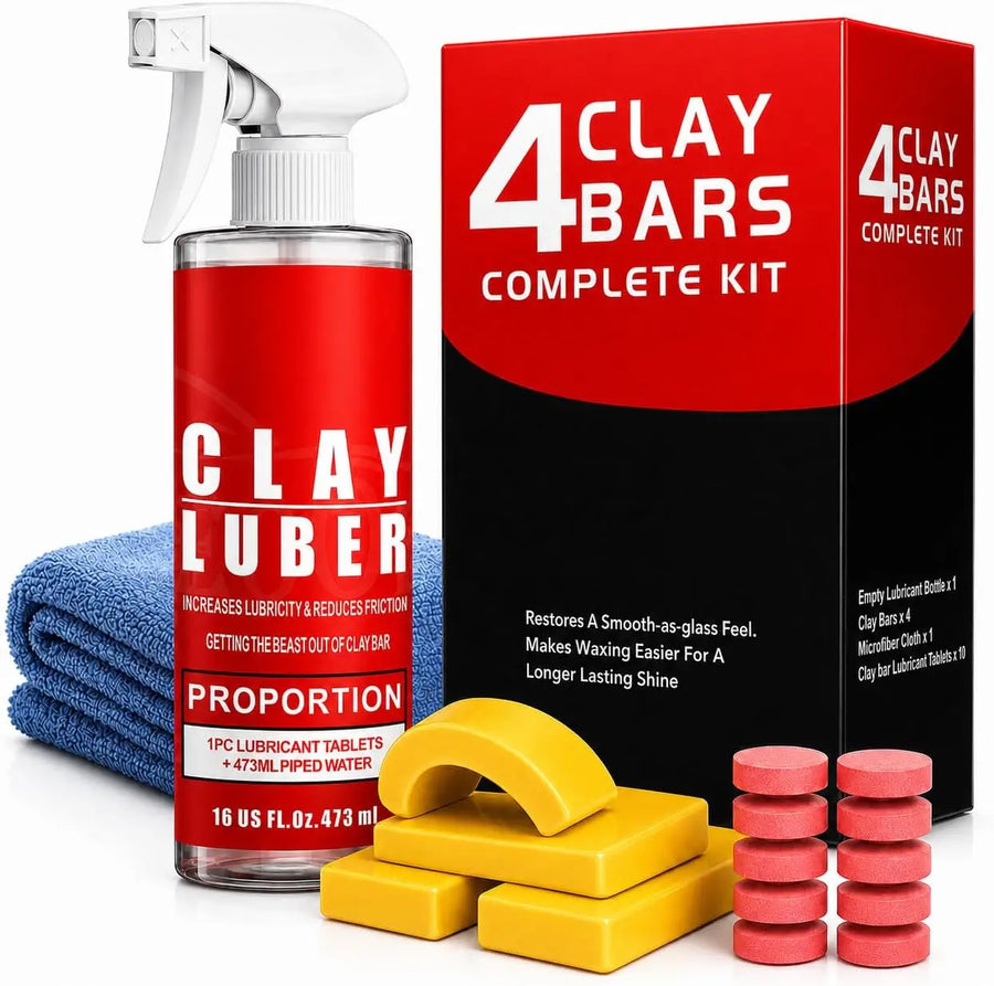 Clay Bar Kit, Complete Clay Bars Auto Detailing Clay Luber Lubricant Car Wash Kit, Premium Grade 4 Clay