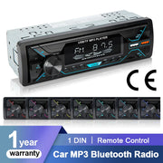 1-DIN Bluetooth Car Stereo – 4x60W with FM, USB, AUX and TF Card