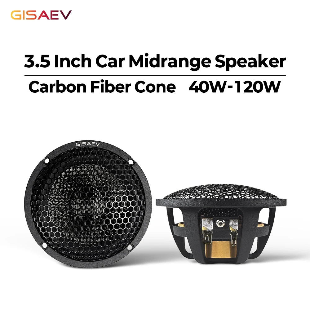 GP35M 3.5-Inch Carbon-Fiber Midrange Car Speakers – 120W