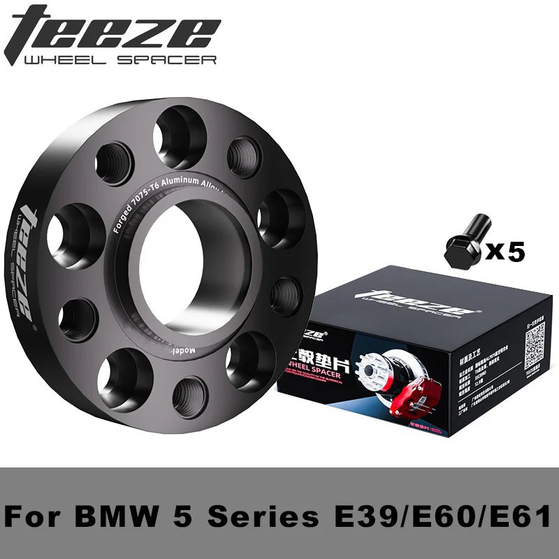 M12X1.5 Wheel Spacers for BMW 5 Series PCD 5x120 72.6 Forged Black Wheel