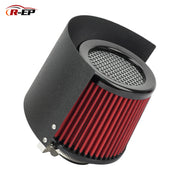 Universal High-Flow Cold Air Intake Filter with Stainless Steel Heat Shield