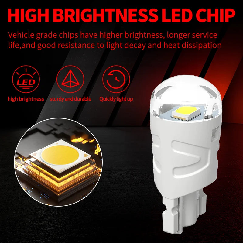 2-Piece T10 Interior and License Plate LED Bulb Kit – 6000K
