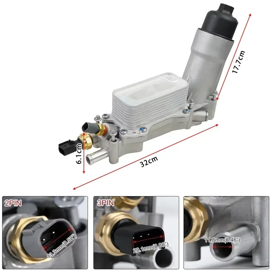 Engine Oil Filter Adapter Housing for Jeep Dodge Chrysler Ram 3.6L V6 Alu Oil Cooler 68105583AE