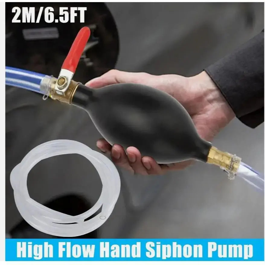 Manual Fluid Transfer Siphon Pump Set with Hose & Clamps