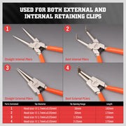 4-Piece 7-Inch Internal and External Snap Ring Pliers Set