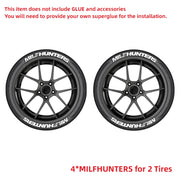 4-Piece 3D PVC Tire Letter Decal Set