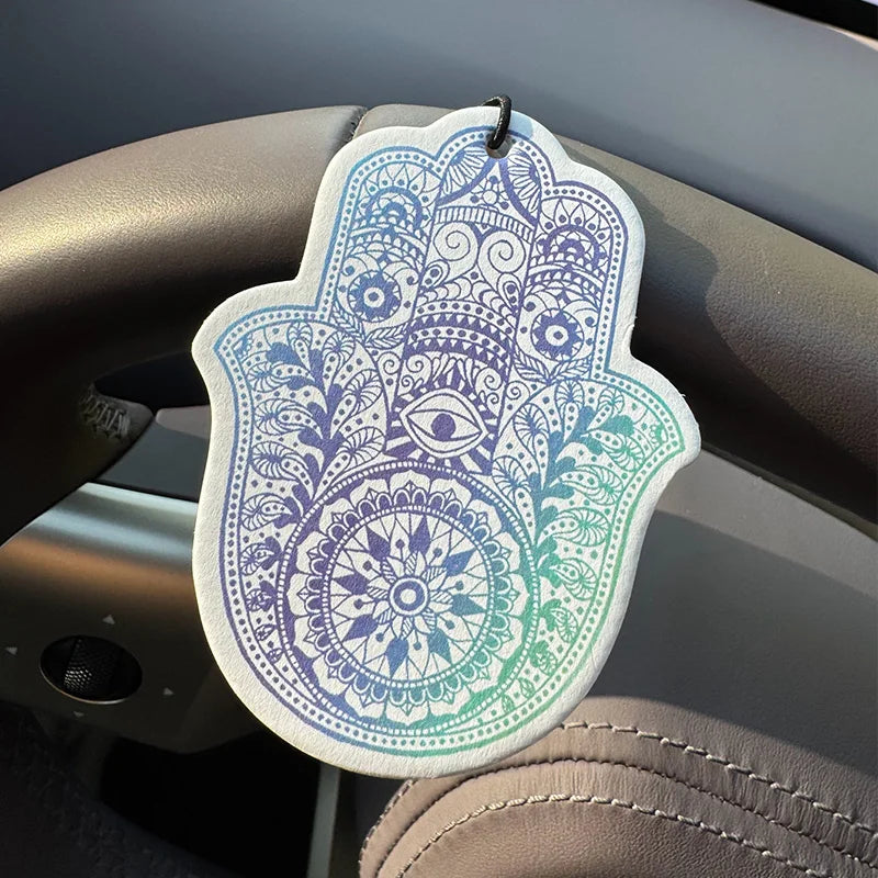 Boho Gradient Hamsa Hand Evil Eye Hanging Car Air Freshener