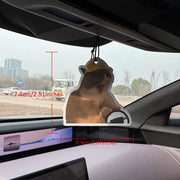 Funny Yellow Hard Hat Screaming Driving Cat Hanging Car Air Freshener
