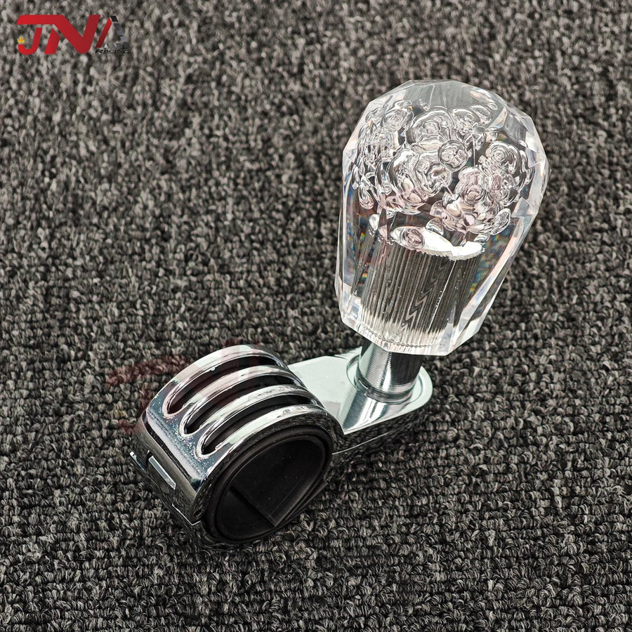 JDM Steering Wheel Acrylic Bubble Handle Aid Booster Ball Power Assist Spinner Knob for Car/Truck