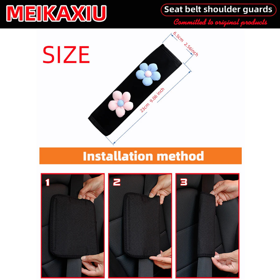 Seat Belt Shoulder Pad Set – plush, pink
