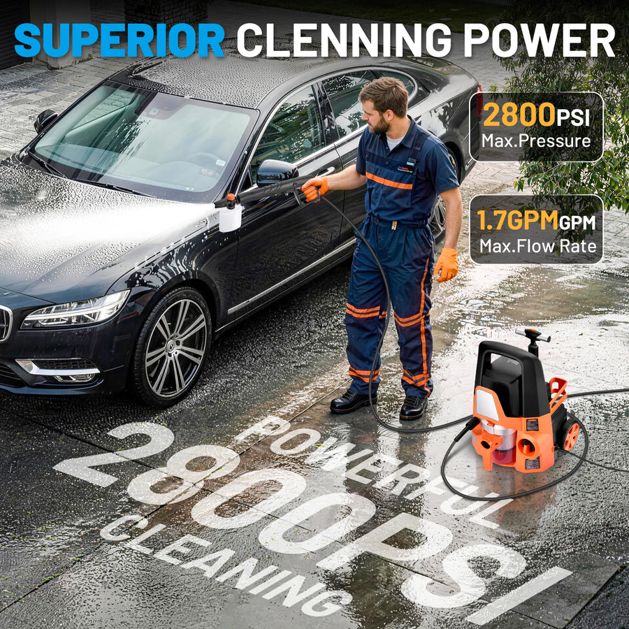 2800PSI 1.7GPM Electric Pressure Washer