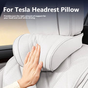 Nappa Leather Tesla Car Headrest and Lumbar Support Pillow