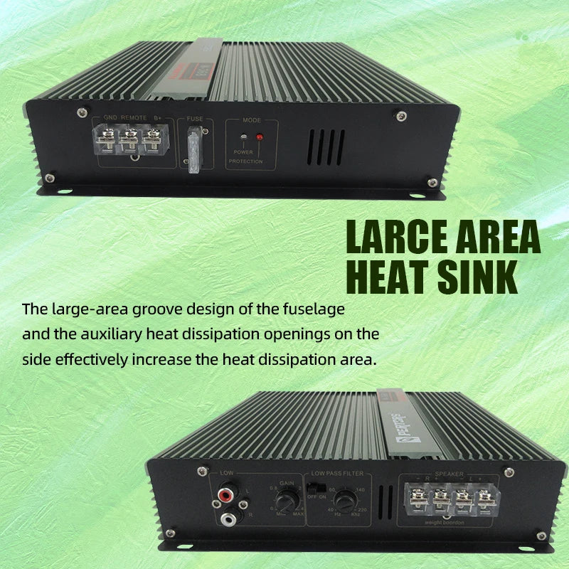 2-Channel Class AB 2200W Car Audio Amplifier