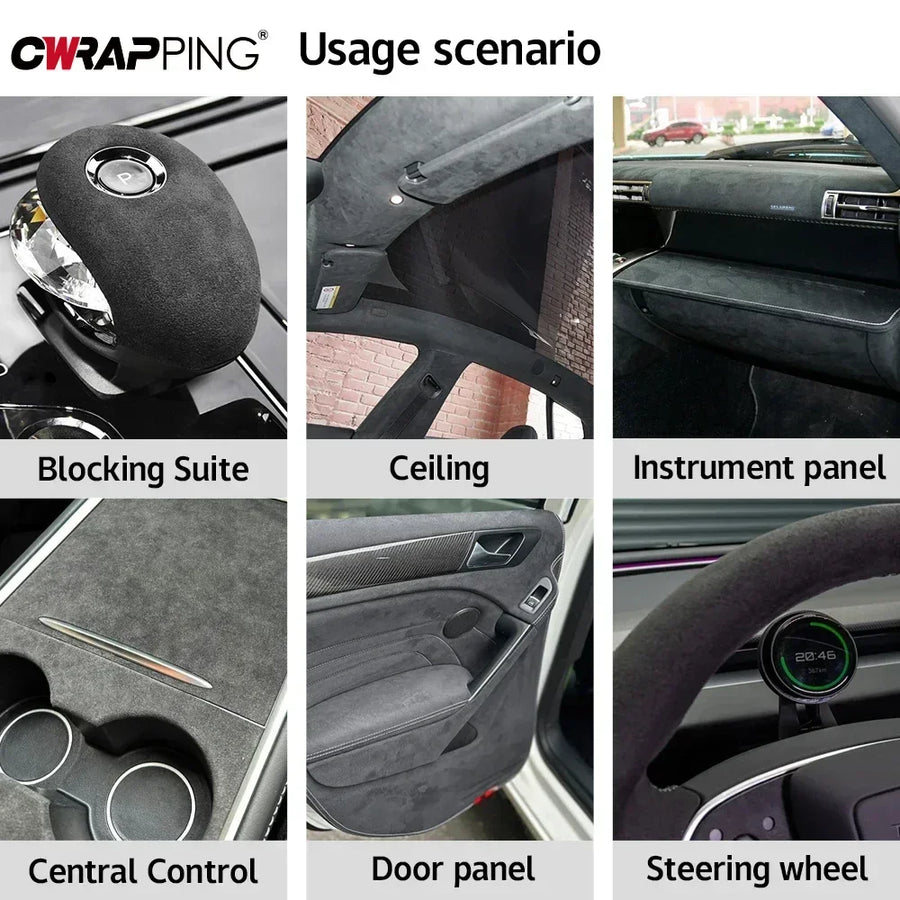 Self-Adhesive Suede-Look Interior Trim Wrap Film