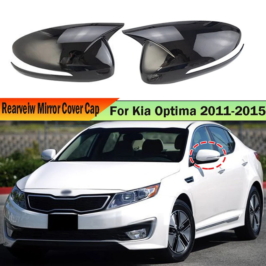 Gloss Black Mirror Covers for 2011–2015 Kia Optima/K5 – Pair