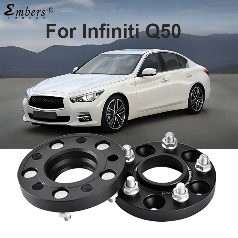 M12X1.25 Wheel Spacers for Infiniti Q50 PCD CB 66.1 Black Forged