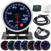 52mm 8-color Oil Pressure, Oil Temperature, Turbo Boost and More Automotive Gauge
