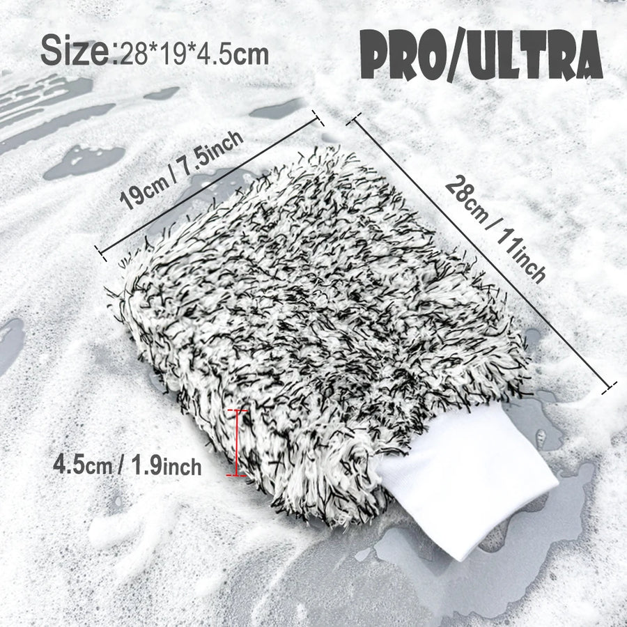 Dual-Sided Microfiber Car Wash Mitt, 28 x 17.5 cm