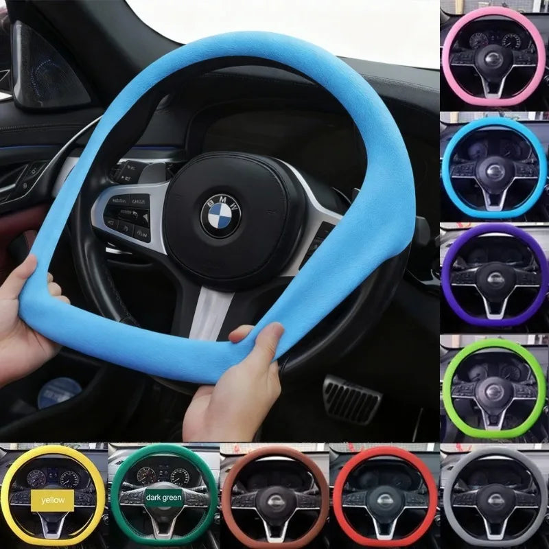 Universal Non-Slip Silicone Steering Wheel Cover – 38 cm