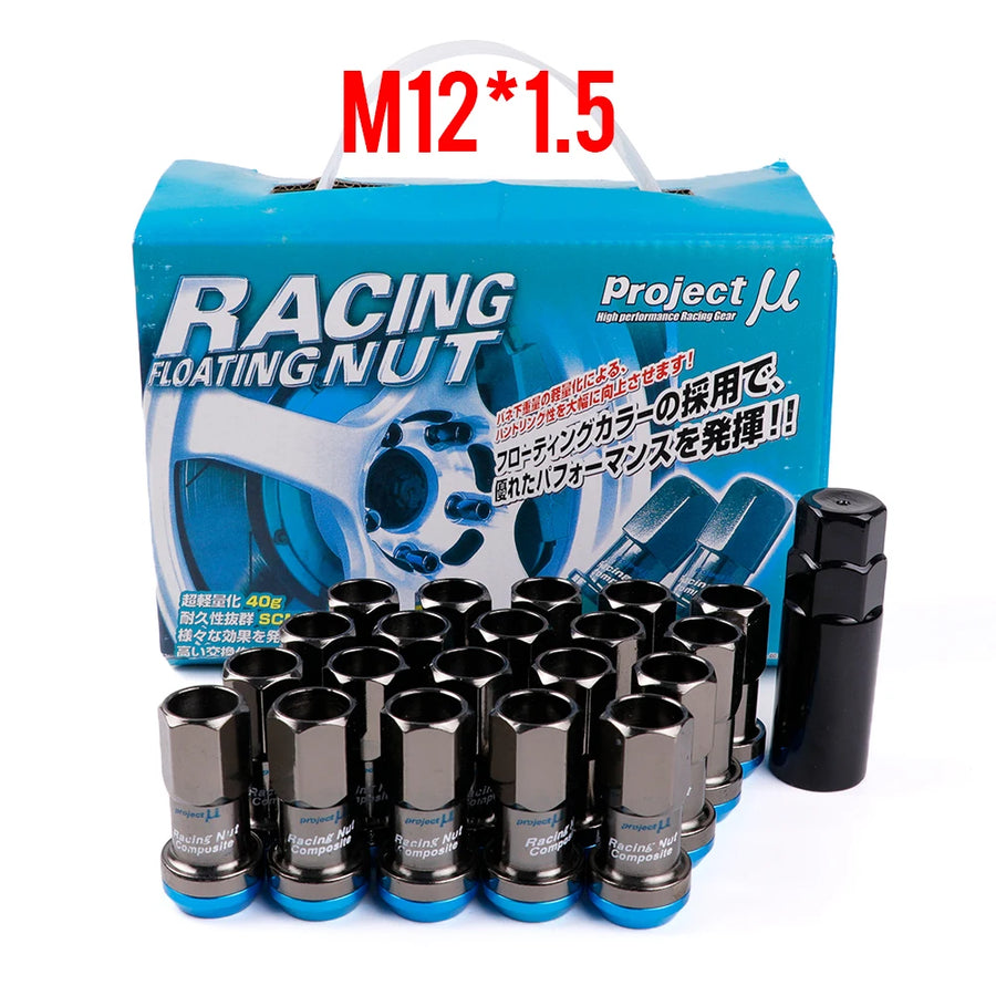 20-Piece Steel Racing Wheel Lug Nut Set – M12x1.25 or M12x1.5