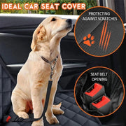 Waterproof Rear Pet Seat Cover – 53 x 47 in with 2 Tethers