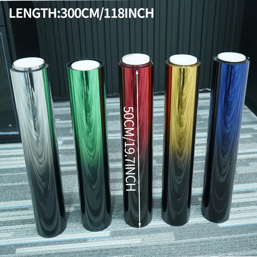Gradient Color Automotive Window Film – Multiple Colors & Sizes