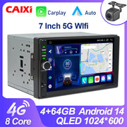 2-DIN Android 14 CarPlay Car Stereo with GPS and Touchscreen