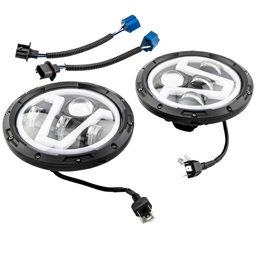 7-Inch LED Headlight Assemblies for Jeep/Hummer – Pair