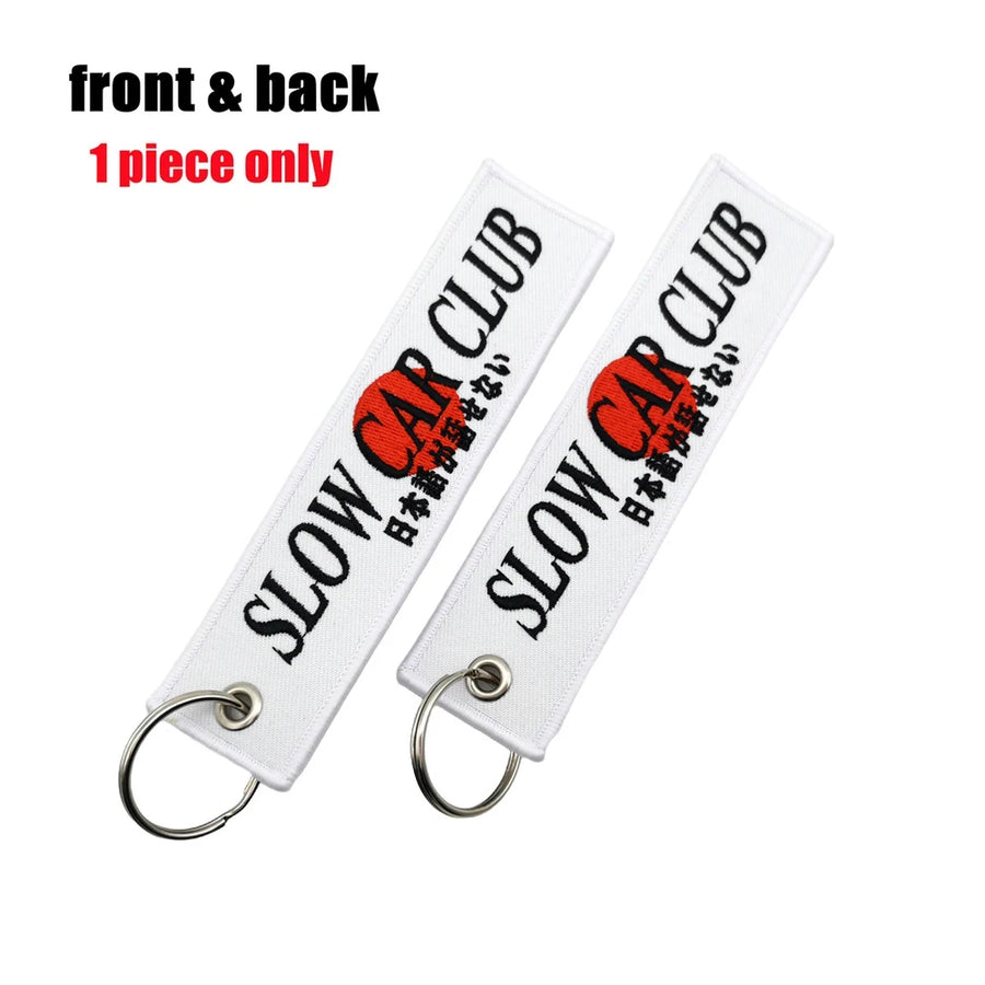 Double-Sided Embroidered Fabric Key Tag – 13 Designs