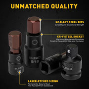 16-Piece SAE Hex Bit Impact Socket Set