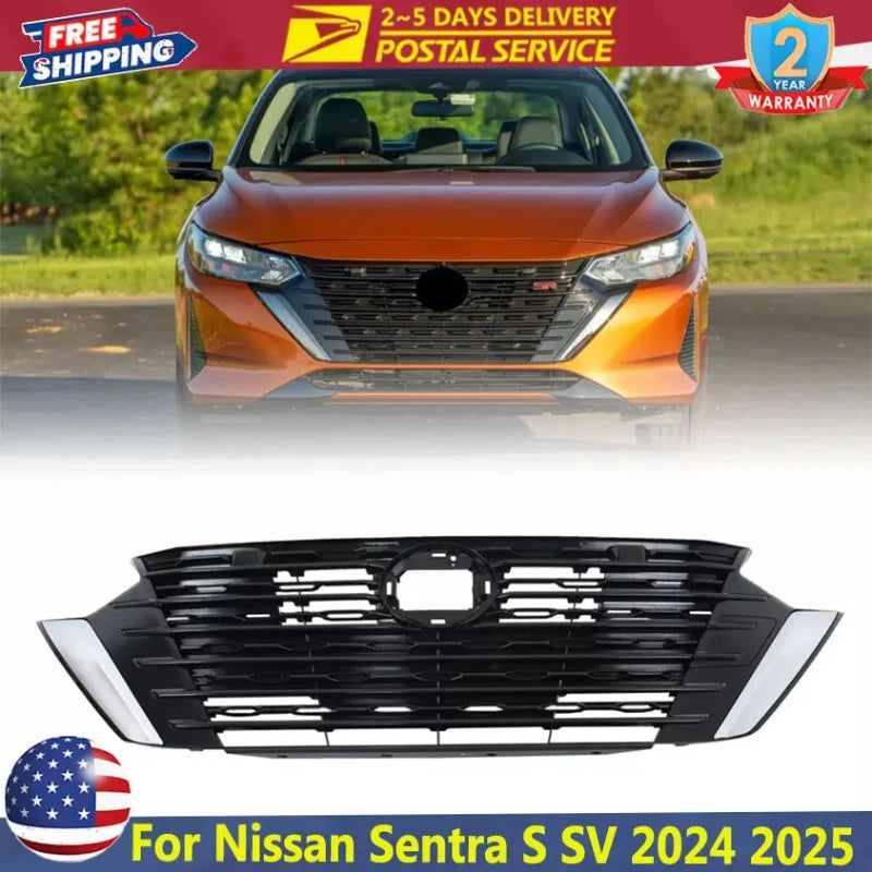 Nissan Sentra S/SV Silver Upper Front Grille – 2024–2025